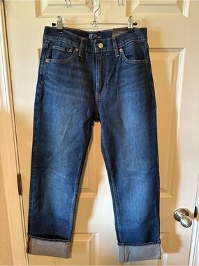 GAP Women's Dark Blue Straight Cuffed Jeans